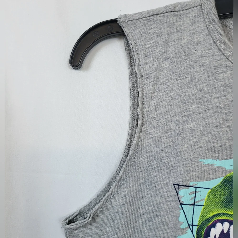 Oshkosh B'gosh Boys Heathered Gray Dinosaur Graphic Sleeveless Muscle Tank Sz 14